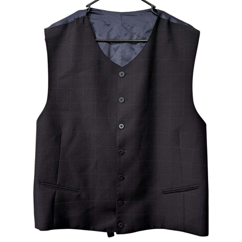 Sergio Valentino Collection Italy Super 120's Wool Buttoned Vest - Black & Navy